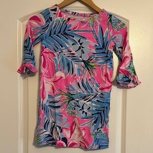 Lilly Pulitzer Pink Flutter Sleeve Casual Dress
